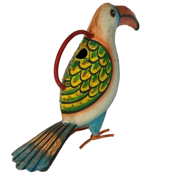 Great Gift! Multi Color Toucan Hand-Made, Hand-Painted Metal Watering Can - Picture 3 of 6
